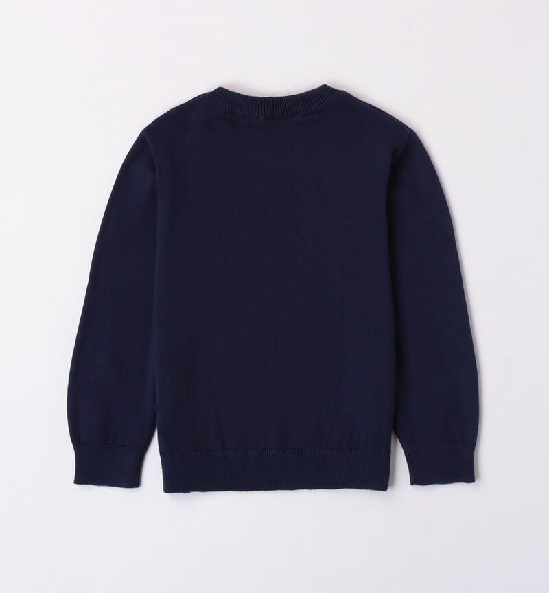 Sarabanda jumper with a pocket for boys from 9 months to 8 years NAVY-3547