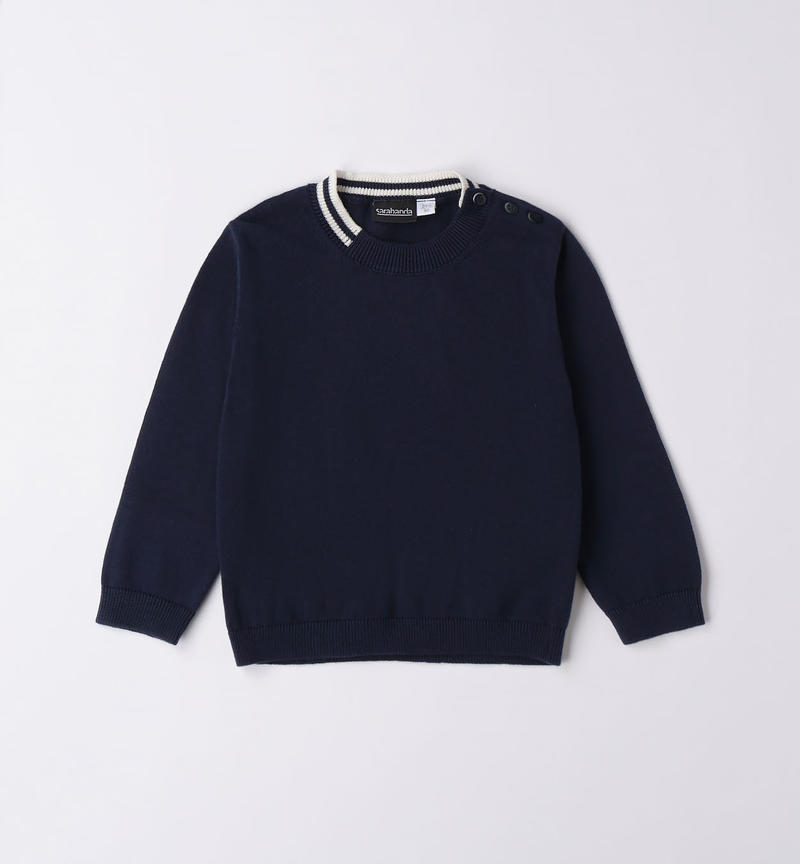 Sarabanda jumper with patches for boys from 9 months to 8 years NAVY-3854