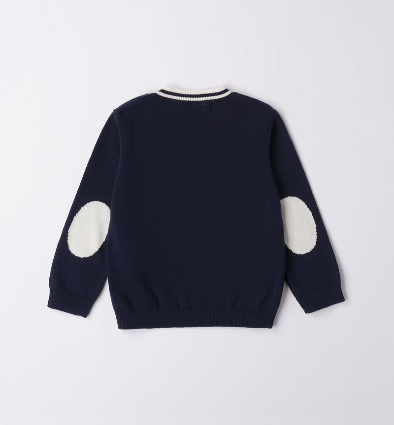 Sarabanda jumper with patches for boys from 9 months to 8 years NAVY-3854
