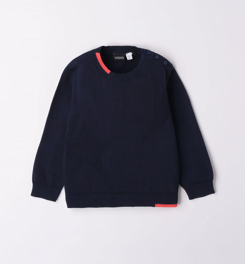 Sarabanda star jumper for boys from 9 months to 8 years NAVY-3854