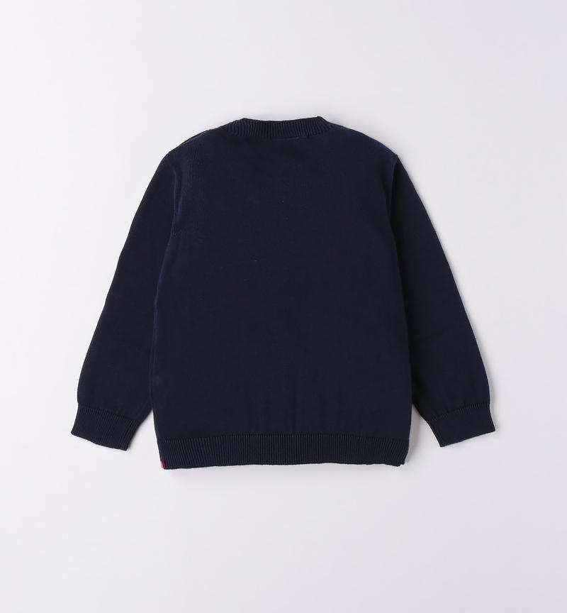 Sarabanda star jumper for boys from 9 months to 8 years NAVY-3854