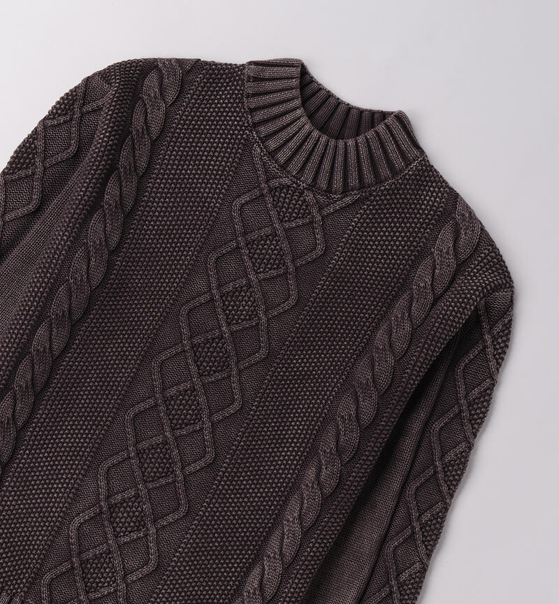 Maglione 100% cotone ragazzo GRIGIO SCURO-0566