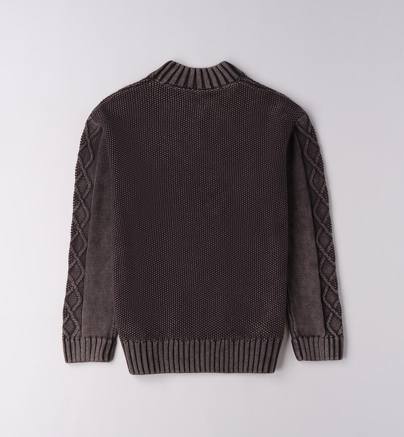 Maglione 100% cotone ragazzo GRIGIO SCURO-0566