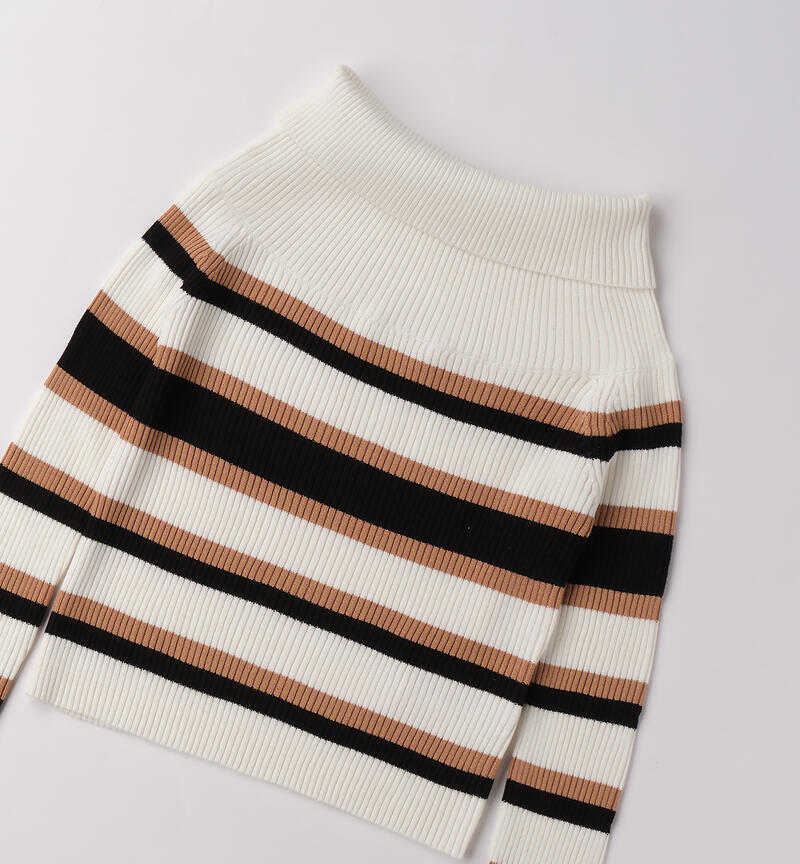Maglione a righe ragazza PANNA-0112