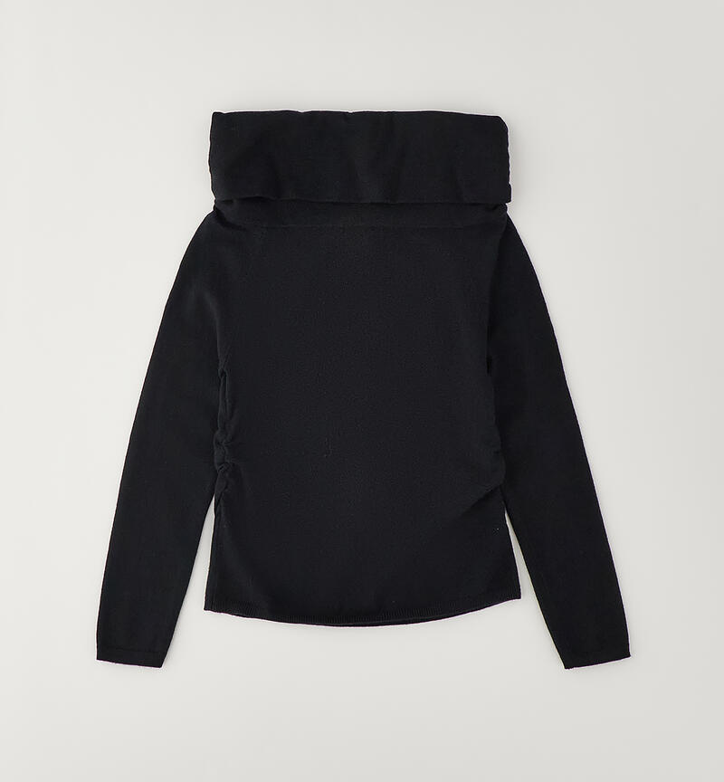 Maglione bambina off-shoulder NERO-0658