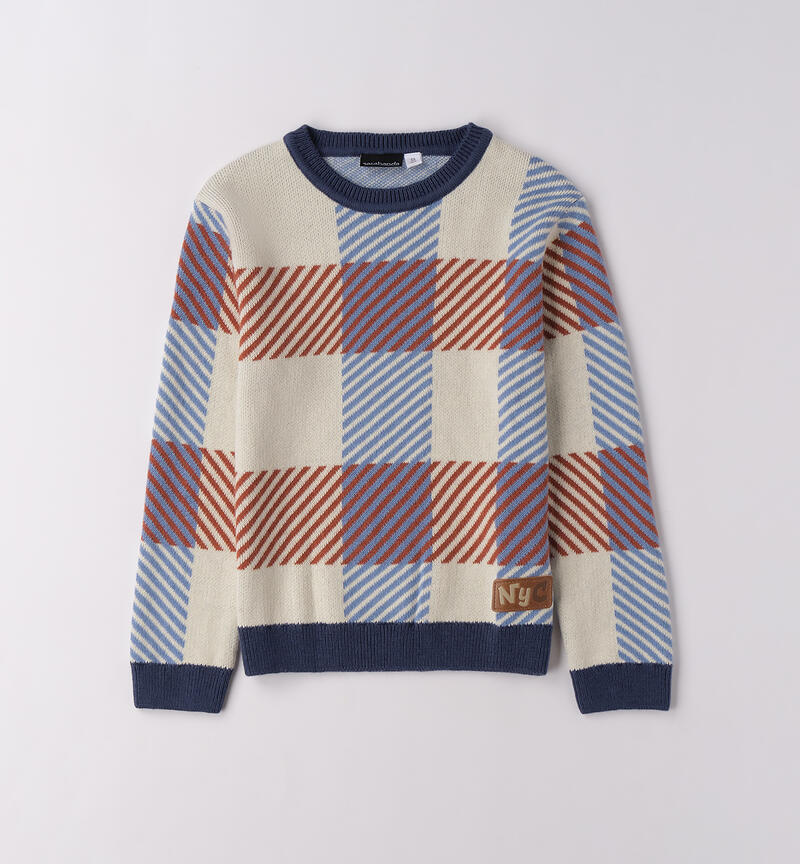 Maglione bambino a righe ECRU-0124