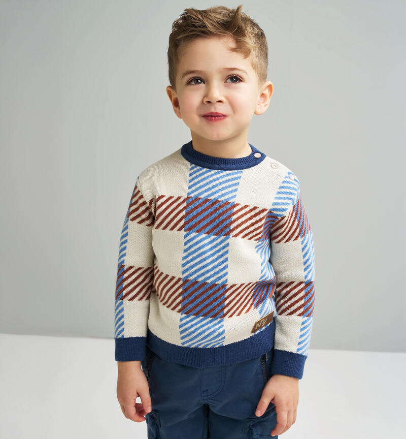 Maglione bambino a righe ECRU-0124
