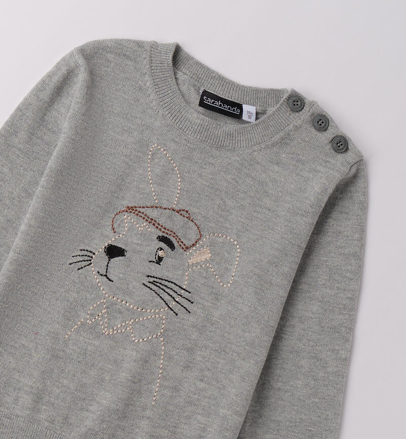 Boy's sweater with embroidery GRIGIO-8961