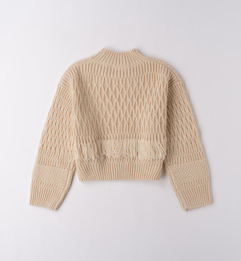 Maglione collo alto ragazza ECRU'-0154