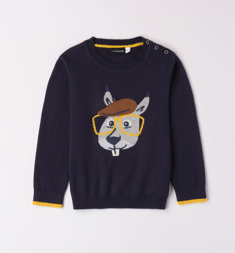 Sarabanda beaver jumper for boys from 9 months to 8 years NAVY-3854