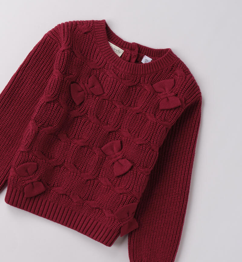 Maglione da bambina  SANGRIA SCURO-2655