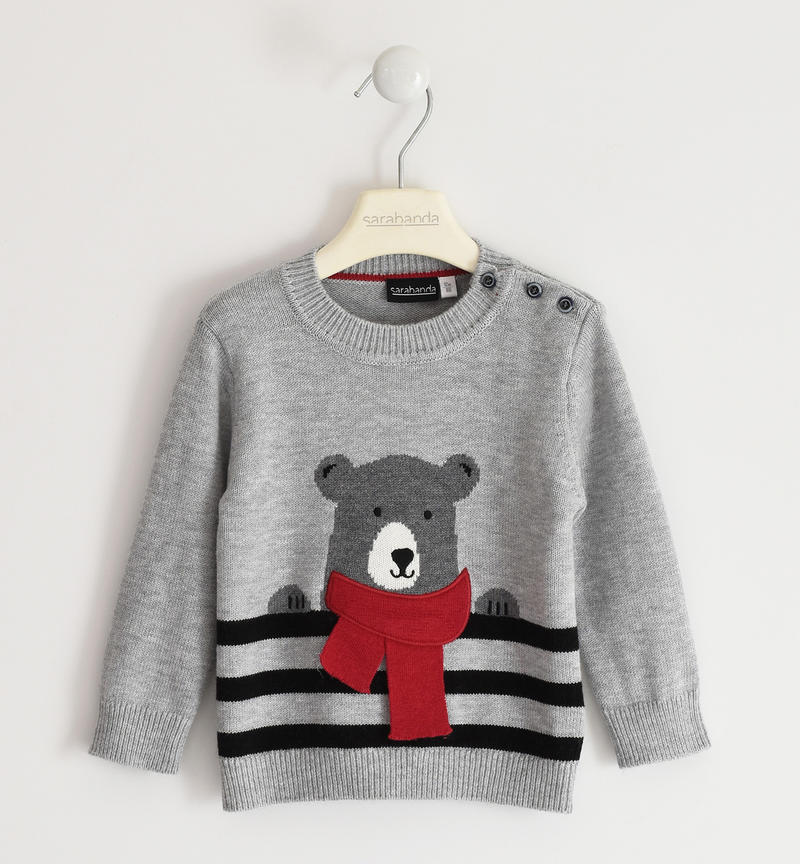 Sarabanda boy's knit sweater from 9 months to 8 years GRIGIO MELANGE-8992