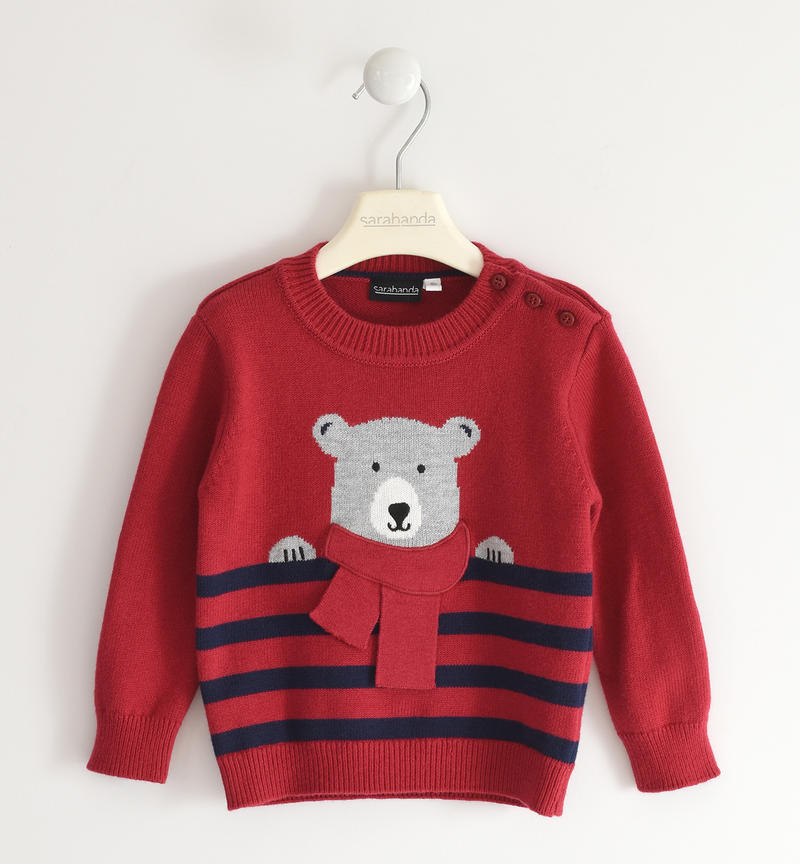 Sarabanda boy's knit sweater from 9 months to 8 years ROSSO-2259