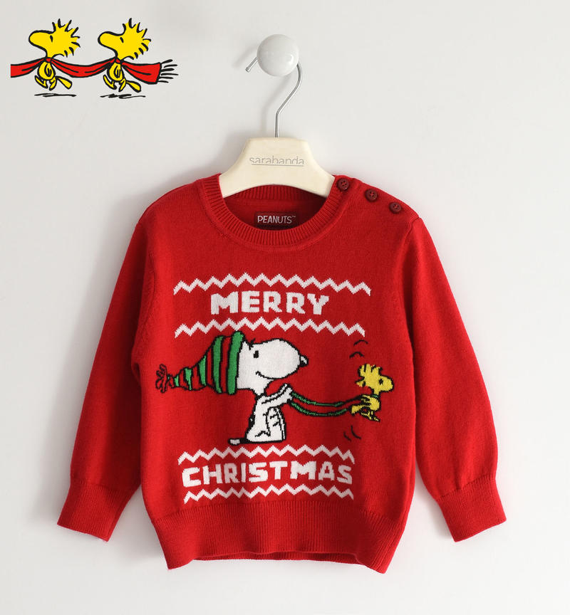 Maglione natalizio bambino Peanuts  da 9 mesi a 8 anni Sarabanda ROSSO-2253
