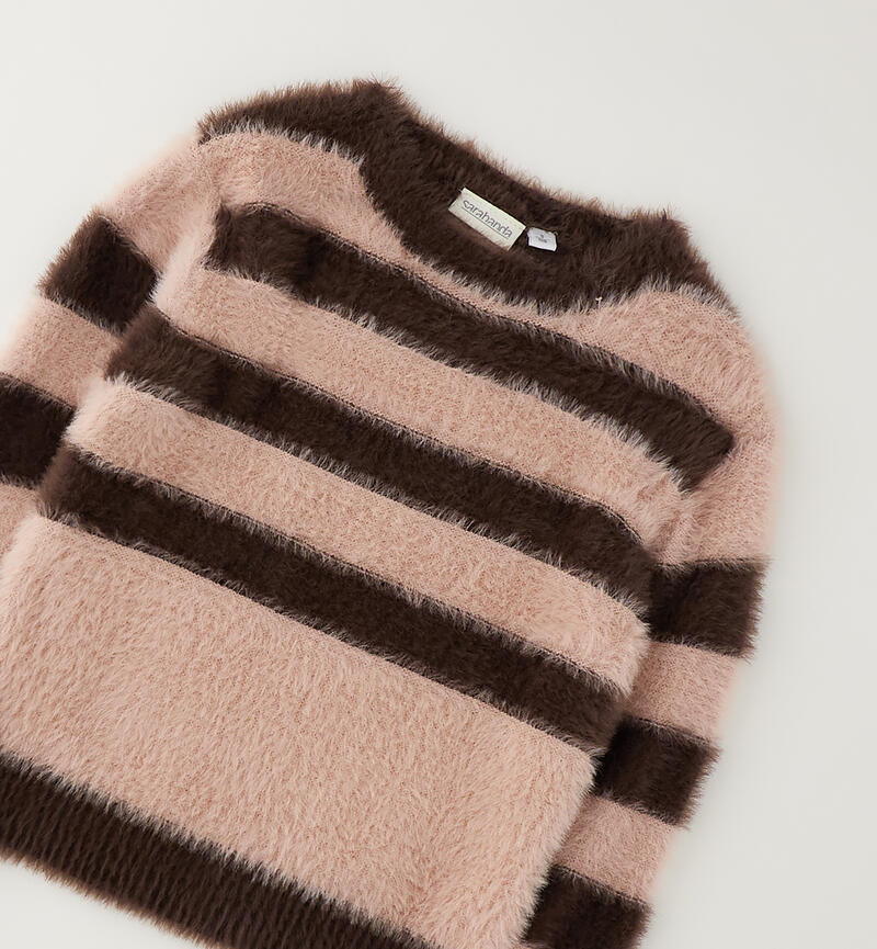 Maglione teddy ragazza MARRONE-1243