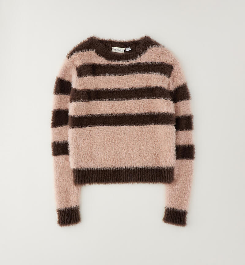 Maglione teddy ragazza MARRONE-1243