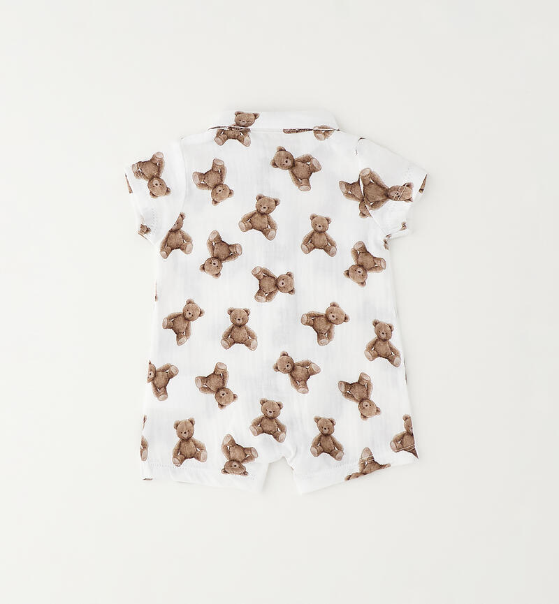 Minibanda baby romper BIANCO-MARRONE-6BVV