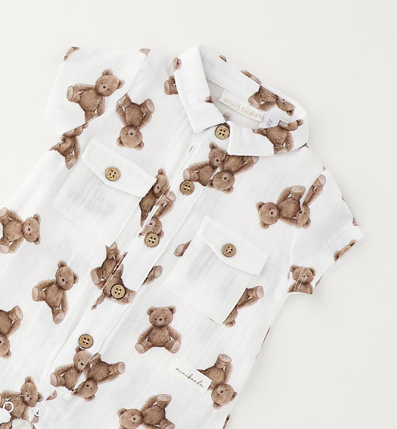 Minibanda baby romper BIANCO-MARRONE-6BVV