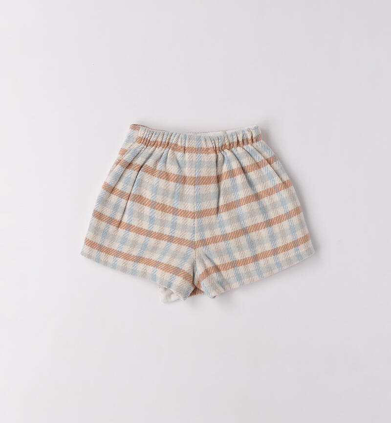 Checkered shorts for baby girl WINTER SKY-3942