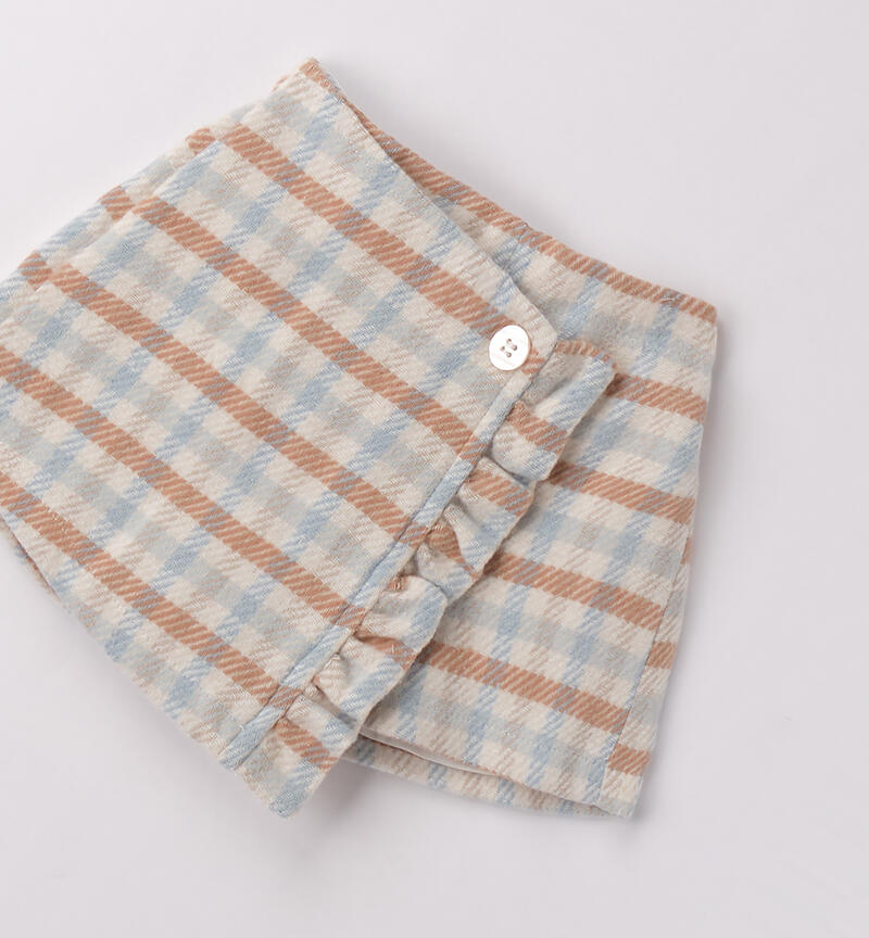 Checkered shorts for baby girl WINTER SKY-3942