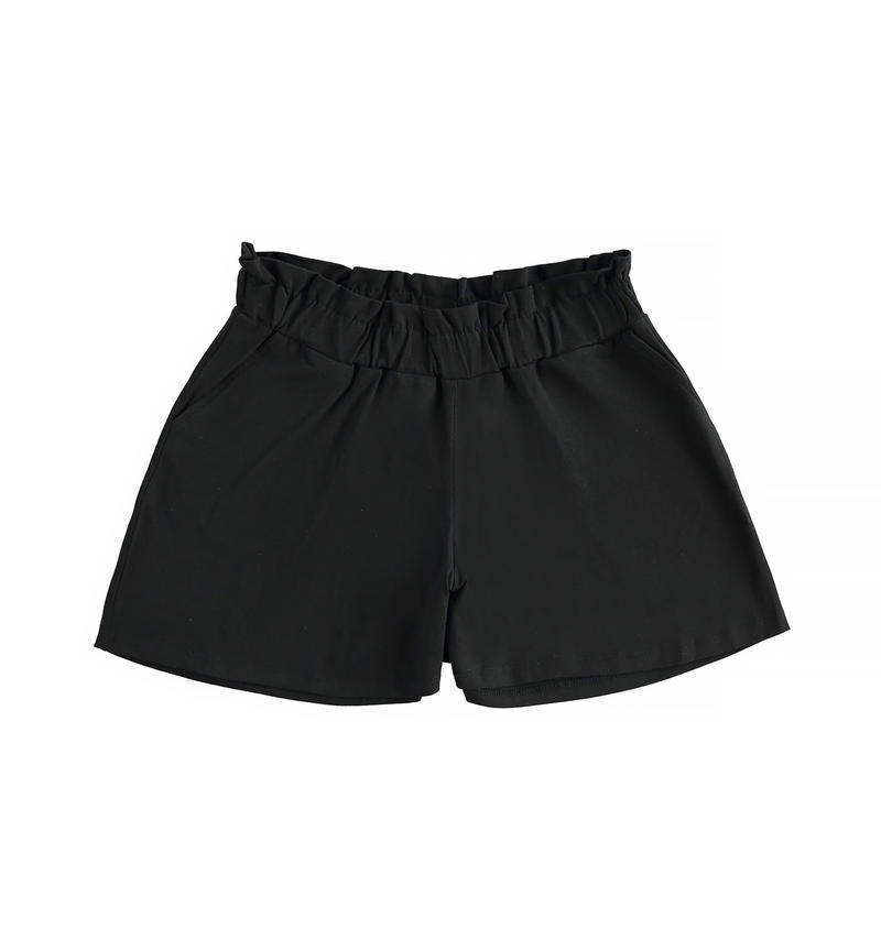 Sarabanda high-waisted shorts for girls from 8 to 16 years NERO-0658