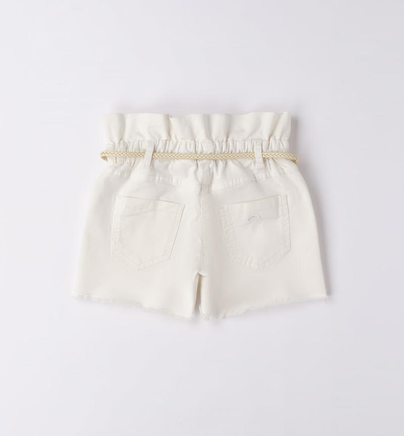 Pantaloncino con cintura per ragazza da 8 a 16 anni Sarabanda PANNA-0112