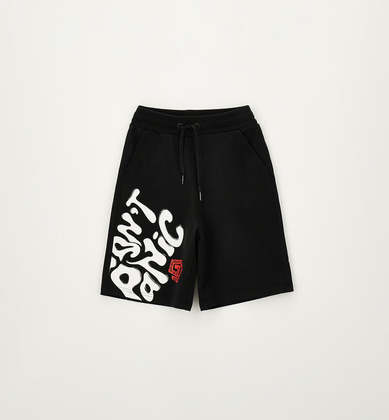 Pantaloncino tuta ragazzo NERO-0658