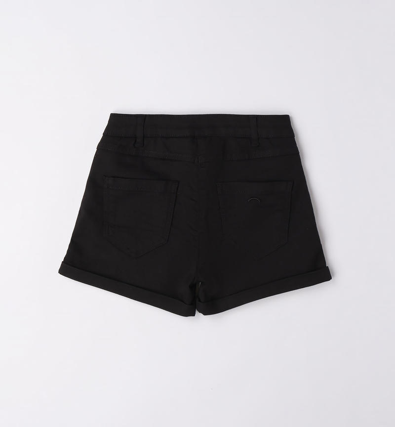 Sarabanda high-waisted shorts for girls from 8 to 16 years NERO-0658