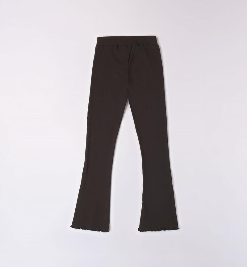Sarabanda ribbed trousers for girls from 8 to 16 years NERO-0658