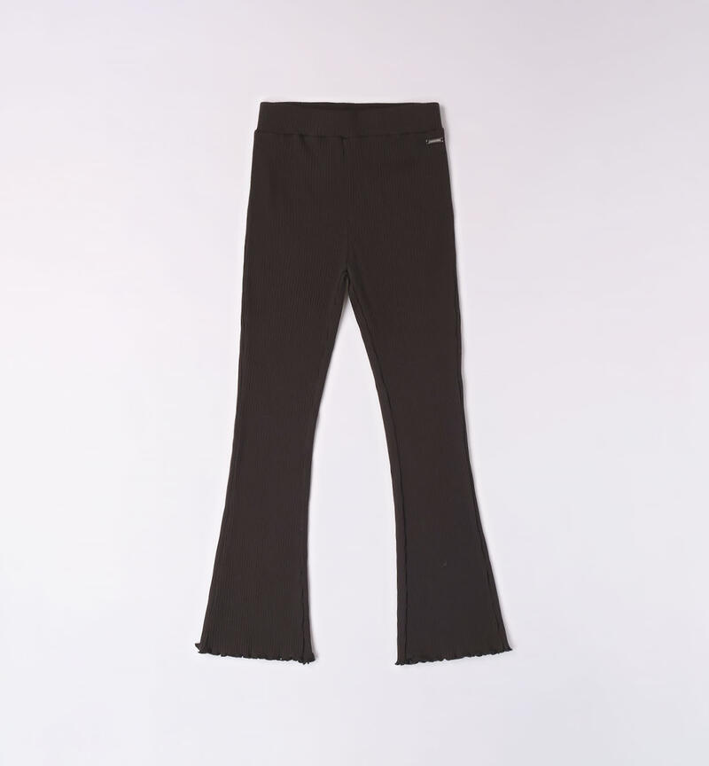 Sarabanda ribbed trousers for girls from 8 to 16 years NERO-0658