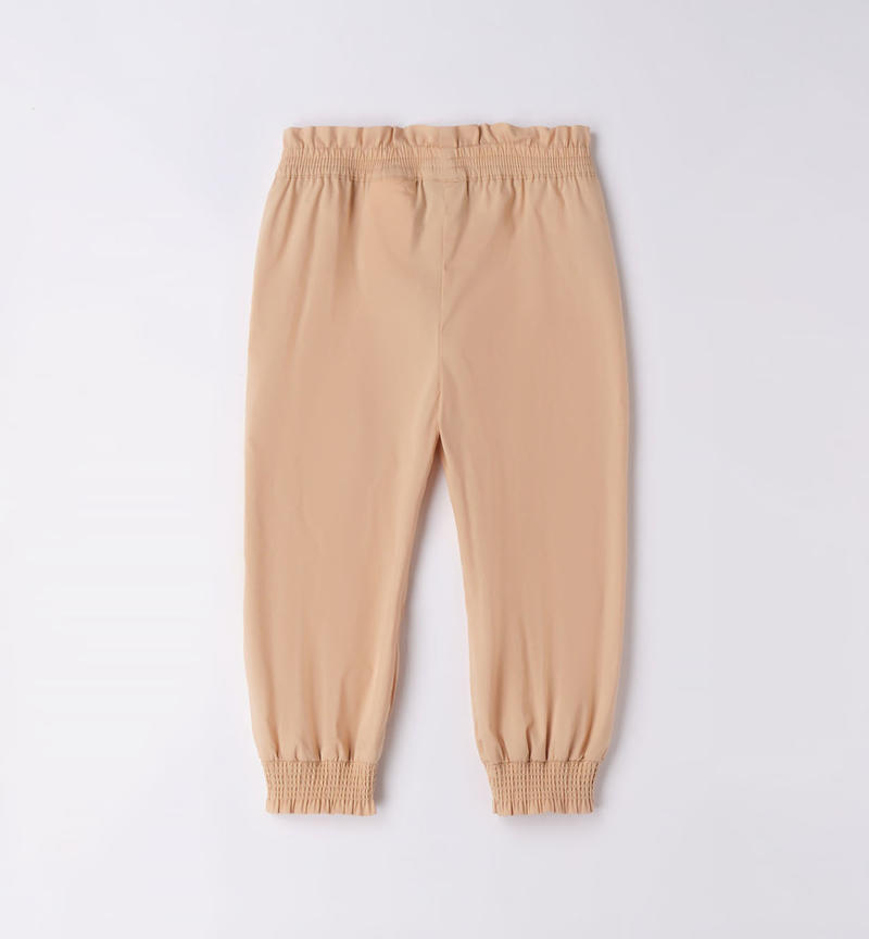 Sarabanda trousers with elastic for girls from 9 months to 8 years BEIGE-0734