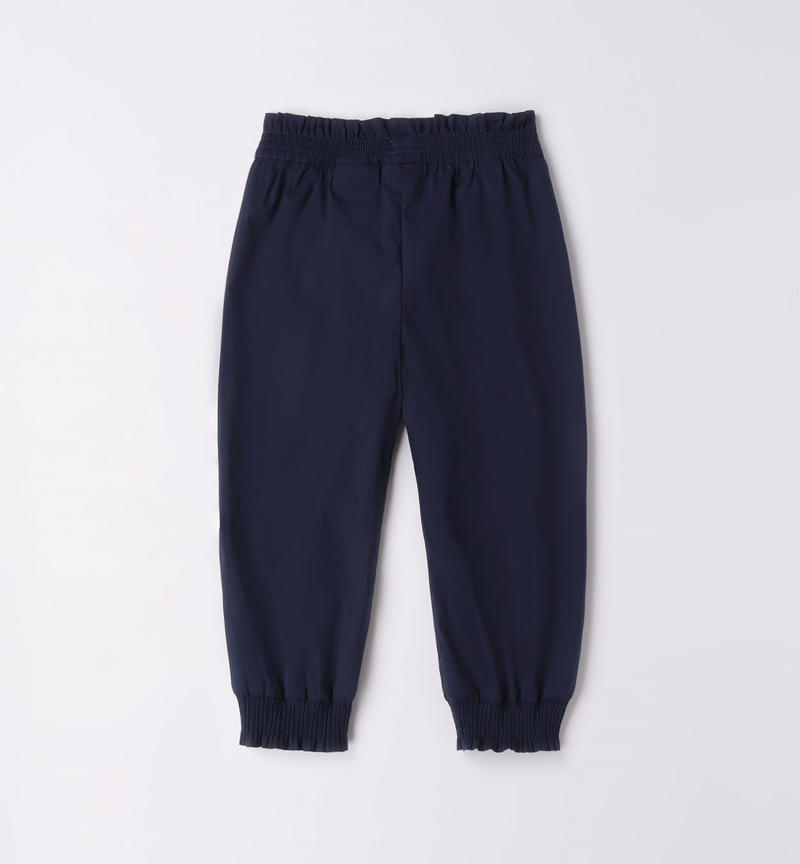 Sarabanda trousers with elastic for girls from 9 months to 8 years NAVY-3854