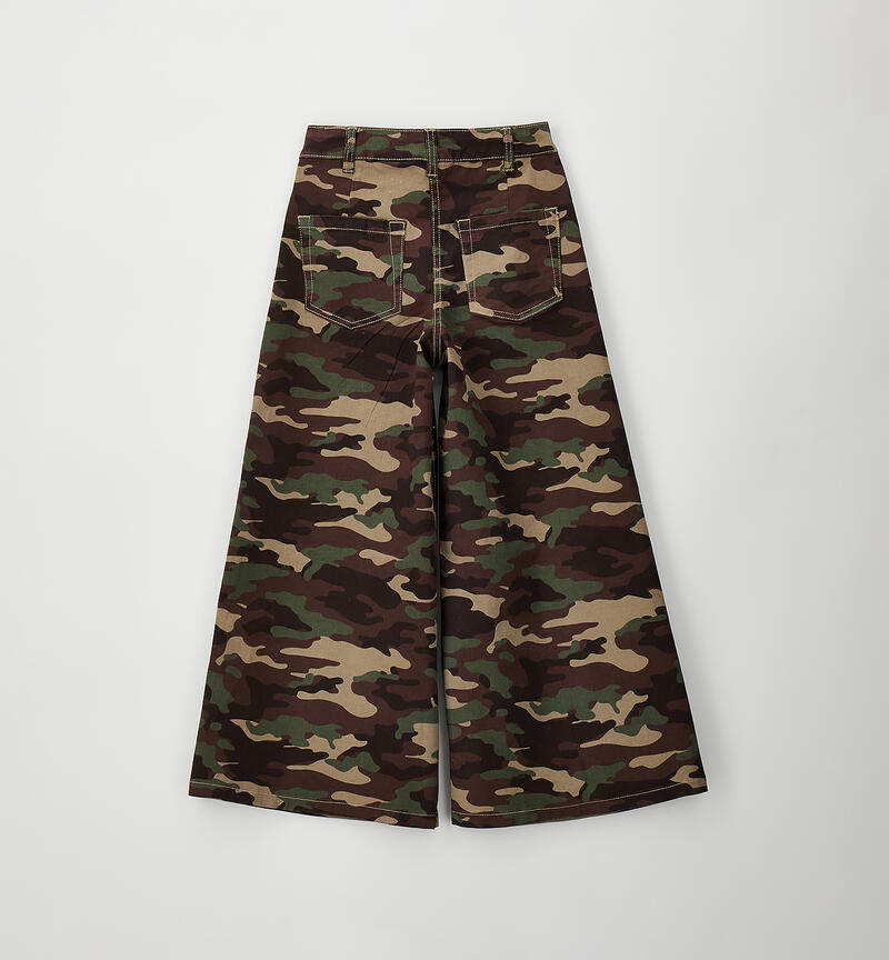 Girl's camouflage trousers MARRONE-VERDE-6CFS