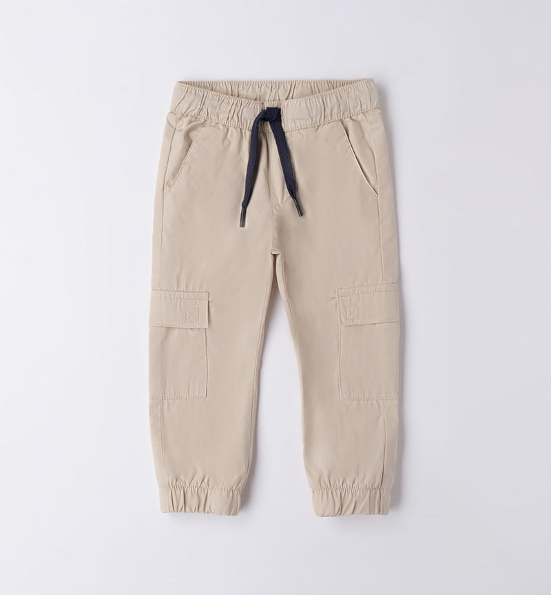 Sarabanda cargo trousers for boys from 9 months to 8 years BEIGE-0435