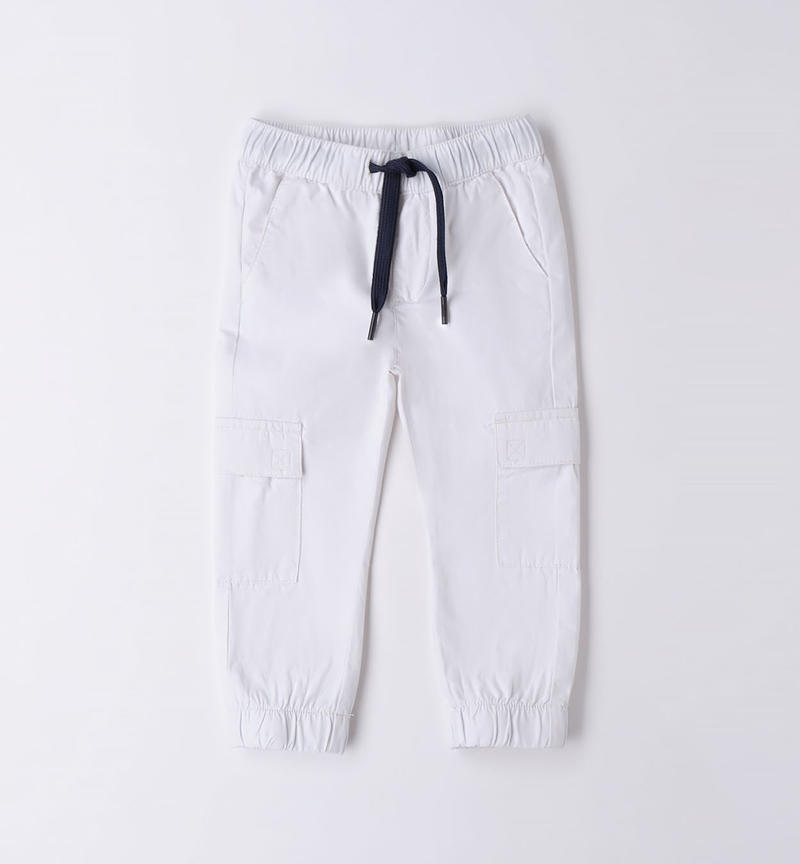 Sarabanda cargo trousers for boys from 9 months to 8 years BIANCO-0113