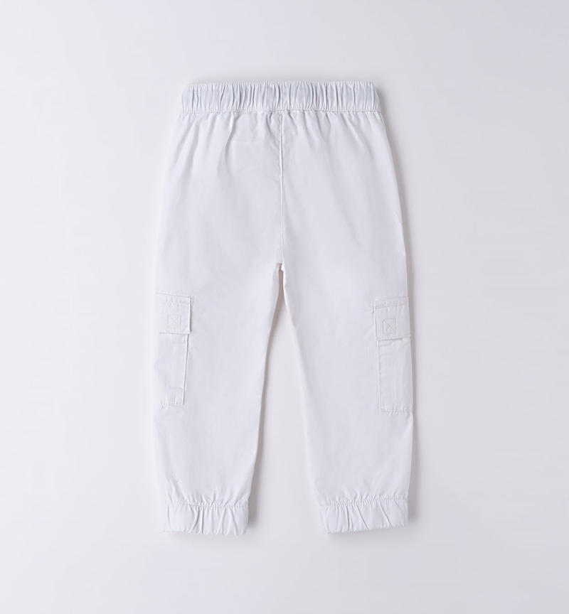 Sarabanda cargo trousers for boys from 9 months to 8 years BIANCO-0113