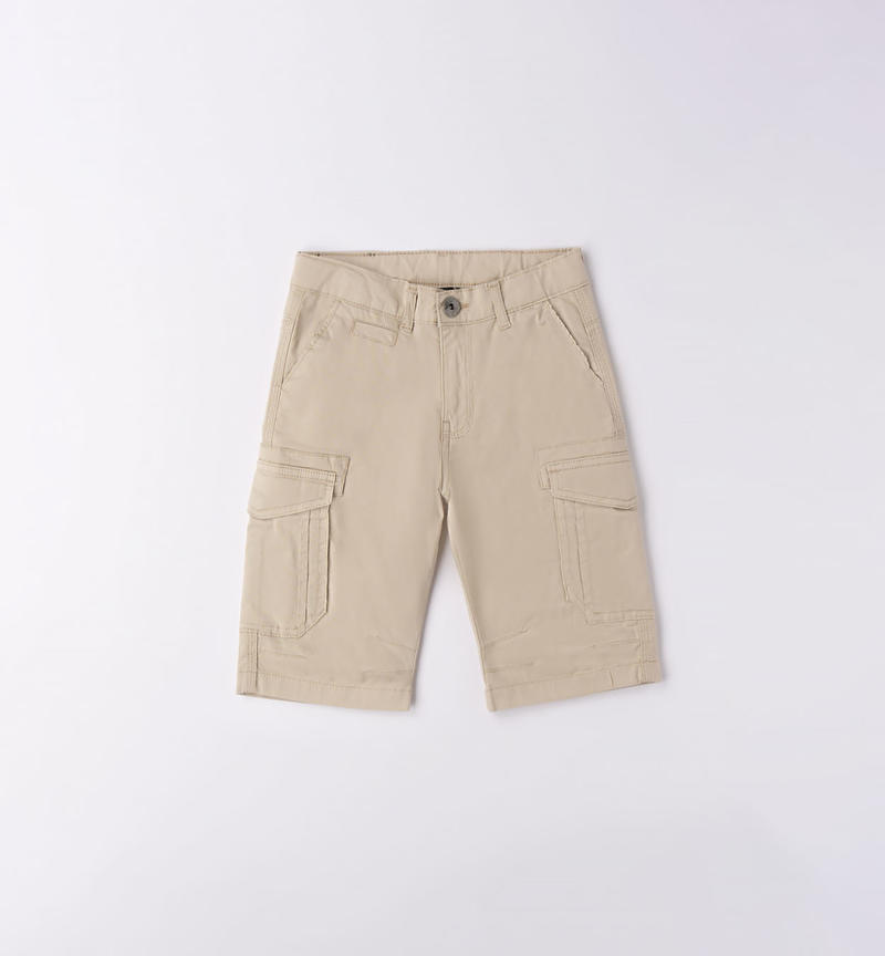 Pantalone cargo corto ragazzo da 8 a 16 anni Sarabanda BEIGE-0435