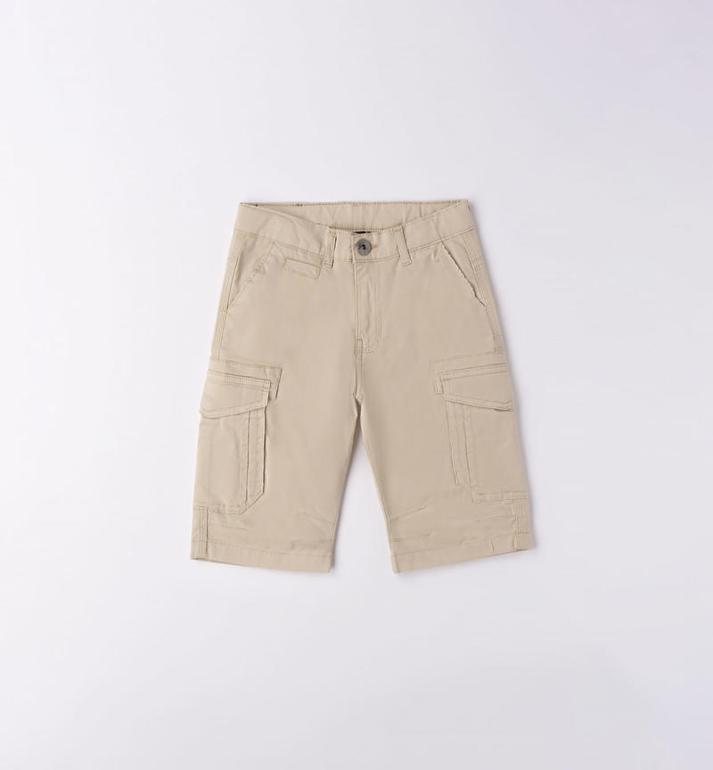 Sarabanda cargo shorts for boys from 8 to 16 years BEIGE-0435