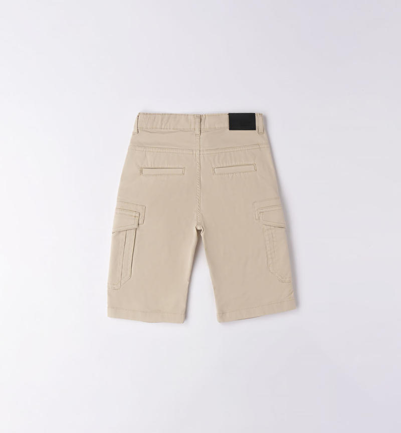 Pantalone cargo corto ragazzo da 8 a 16 anni Sarabanda BEIGE-0435