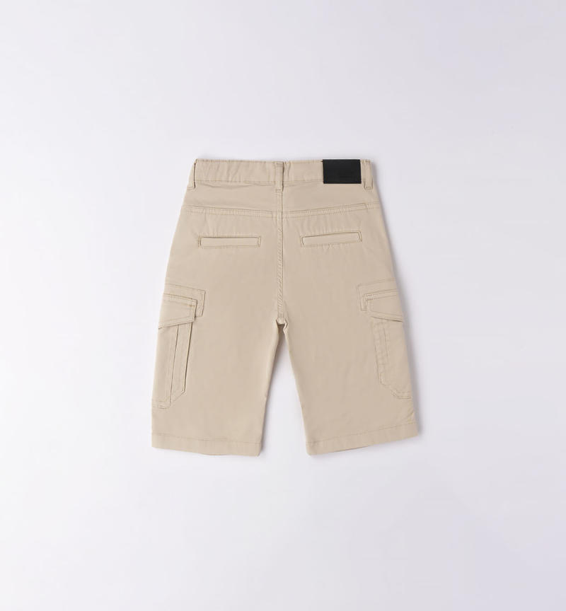 Sarabanda cargo shorts for boys from 8 to 16 years BEIGE-0435