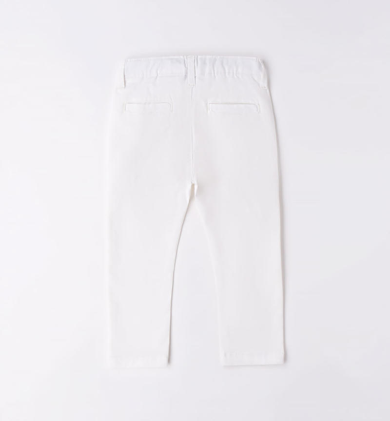 Sarabanda classic trousers for boys from 9 months to 8 years BIANCO-0113