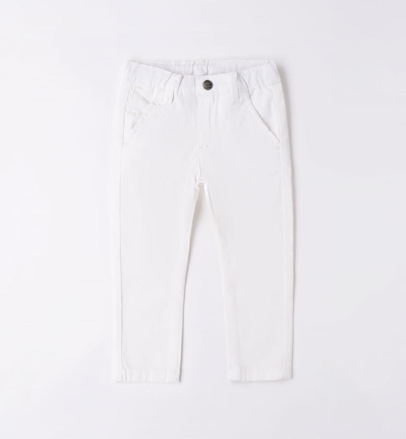 Sarabanda classic trousers for boys from 9 months to 8 years BIANCO-0113