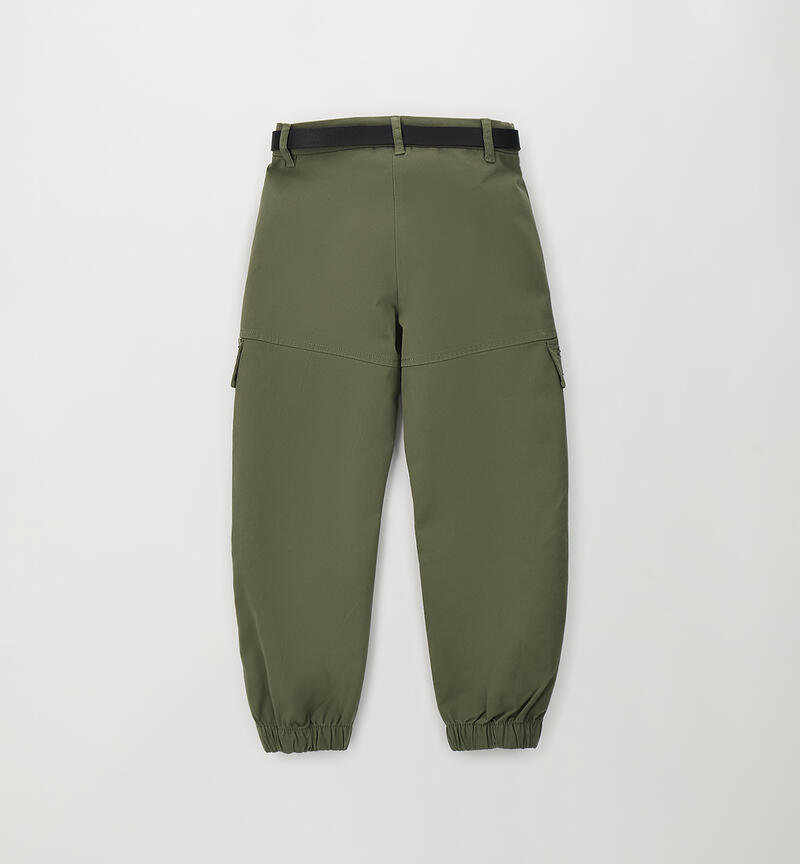 Pantalone con cintura ragazza VERDE MILITARE-5554