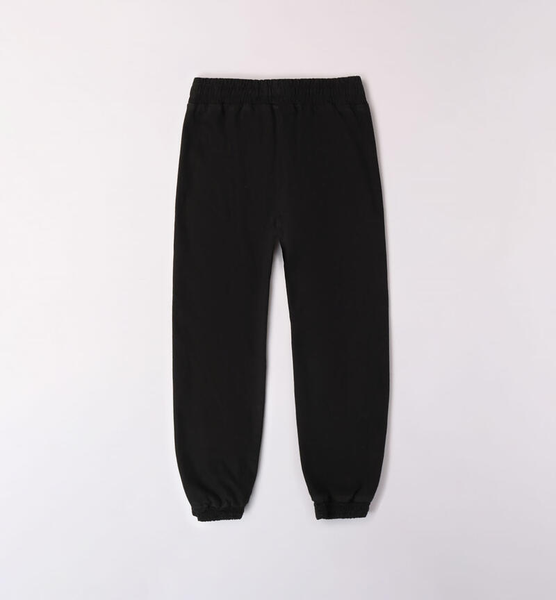 Sarabanda trousers with pockets for girls from 8 to 16 years NERO-0658