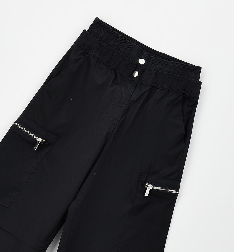 Girl's trousers with pockets NERO-0658