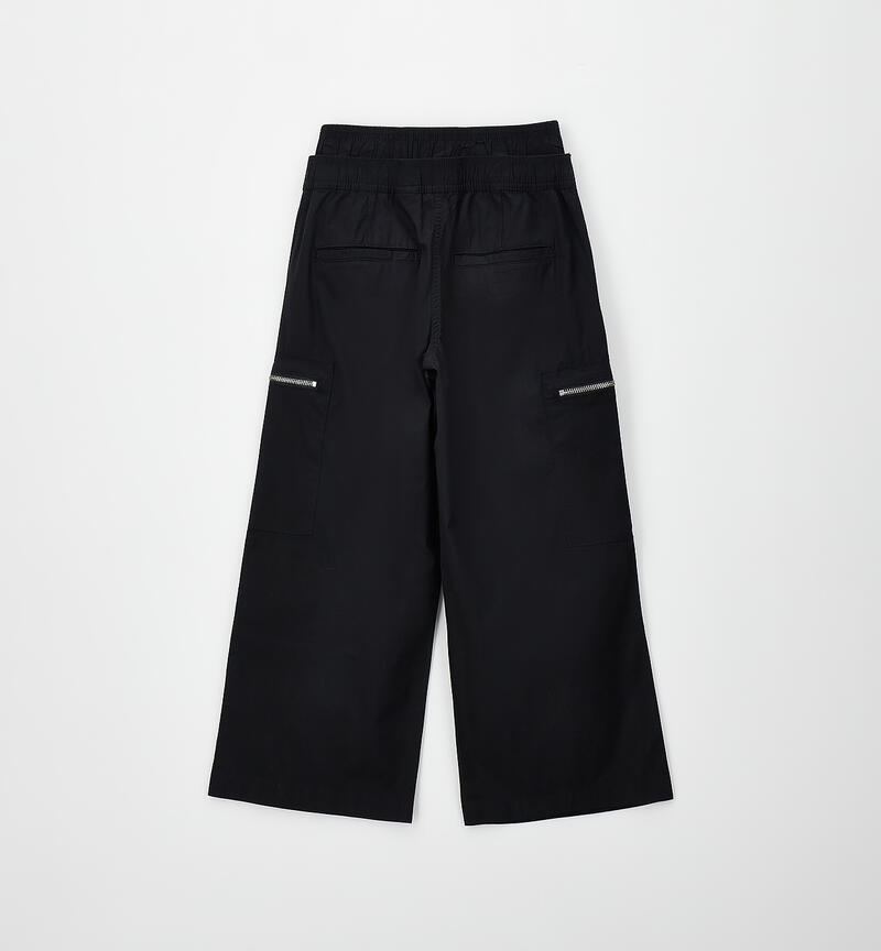 Girl's trousers with pockets NERO-0658