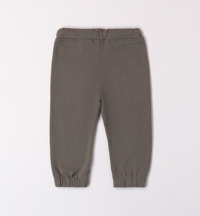 Sarabanda trousers with large pockets for boys from 9 months to 8 years VERDE SCURO-4254