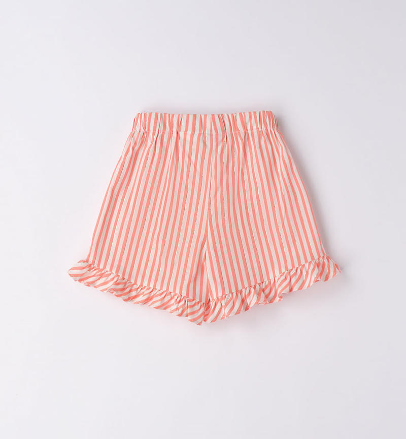 Sarabanda lurex striped shorts for girls from 9 months to 8 years MANDARINO-2132