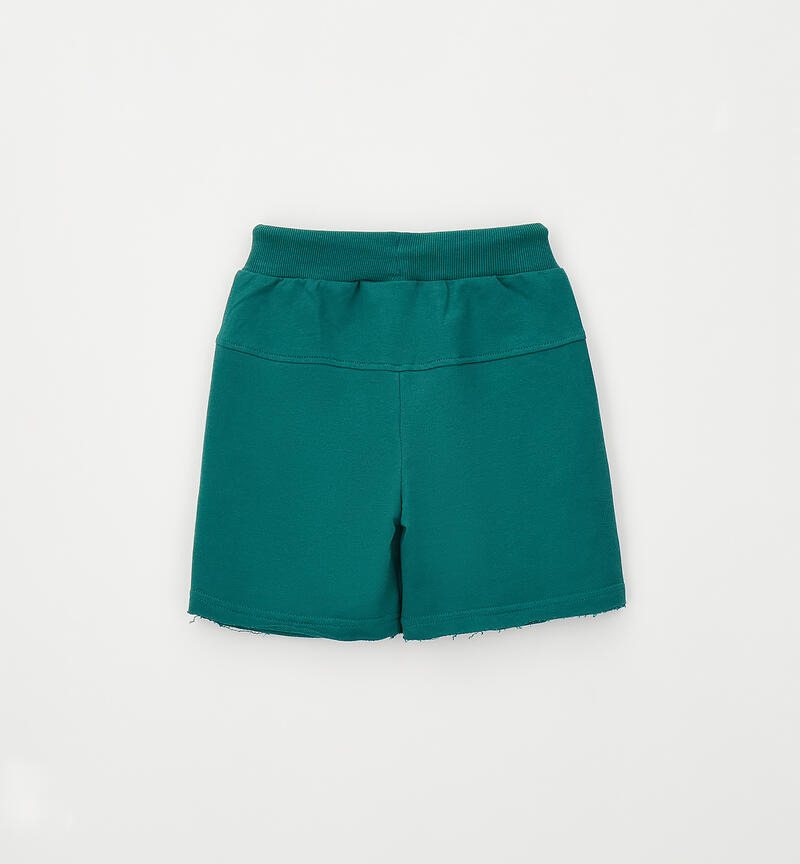 Children's cotton shorts VERDE SCURO-4537