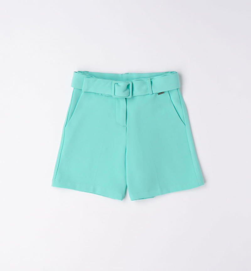 Pantalone corto cerimonia ragazza da 8 a 16 anni Sarabanda VERDE ACQUA-4636